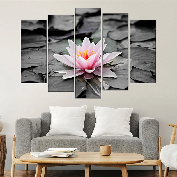 Розова водна лилия - картина пано за стена - Image 3