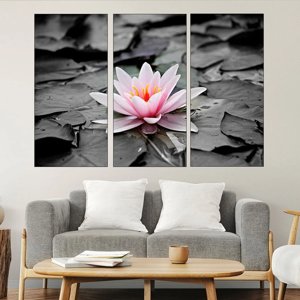 Розова водна лилия - картина пано за стена - Image 2