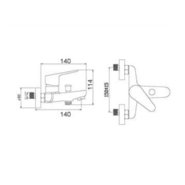 Стенен смесител за вана/душ Mirella FORMA VITA - Image 2