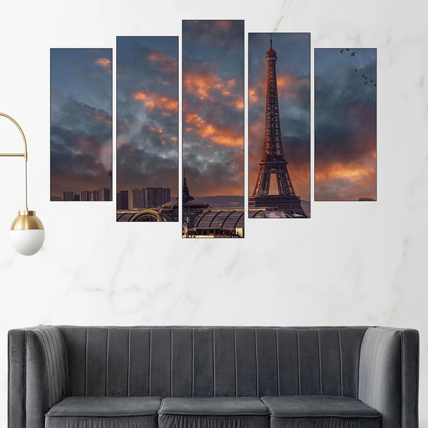 Айфеловата кула по залез слънце - картина пано за стена - Image 3