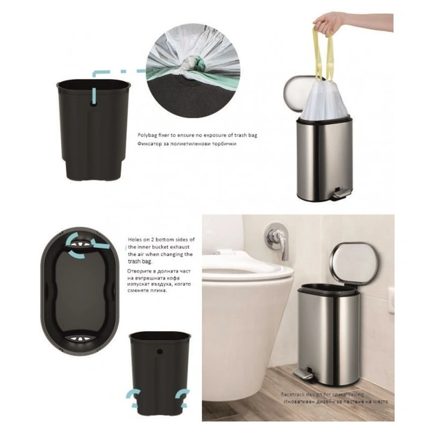 Кошче за баня и четка за тоалетна черни ICA 8355B INTER CERAMIC - Image 3