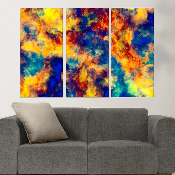 Абстрактна текстура в жълто и синьо - картина пано за стена - Image 2