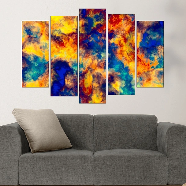 Абстрактна текстура в жълто и синьо - картина пано за стена - Image 3