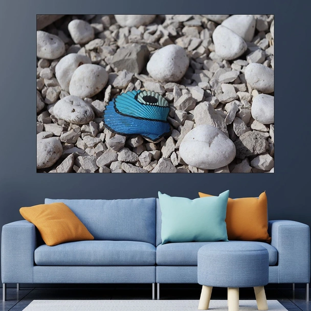 Боядисана черупка на мида - картина пано за стена