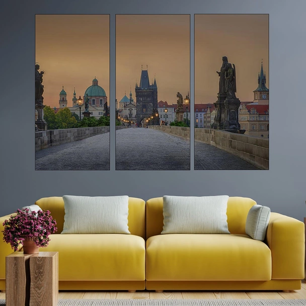 Мост в златна Прага - картина пано за стена - Image 2