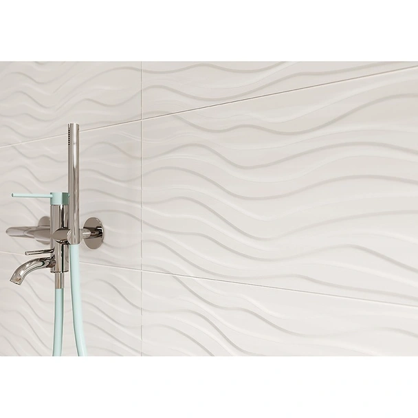Гранитогрес 30x60 см White Satin Wave Structure Soft Romatic CERSANIT - Image 2