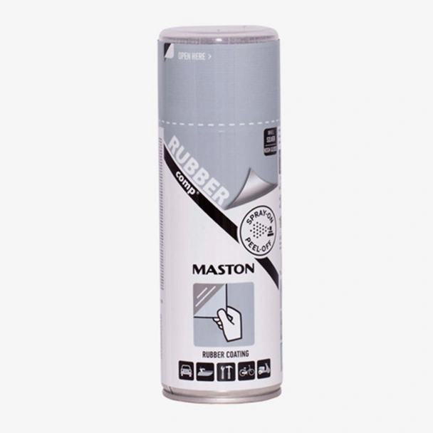 Гумен спрей - каучуково покритие Maston RUBBERcomp сребърен висок гланц 400 ml