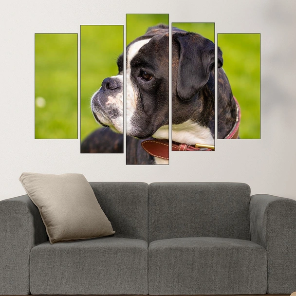 Портрет на малък черен Боксер - картина пано за стена - Image 3