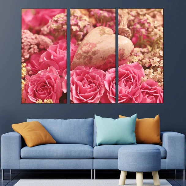 Рози и сърце - картина пано за стена - Image 2