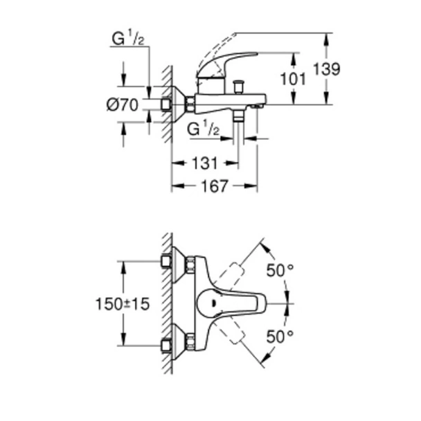 Смесител за вана/душ Start Curve GROHE - Image 2