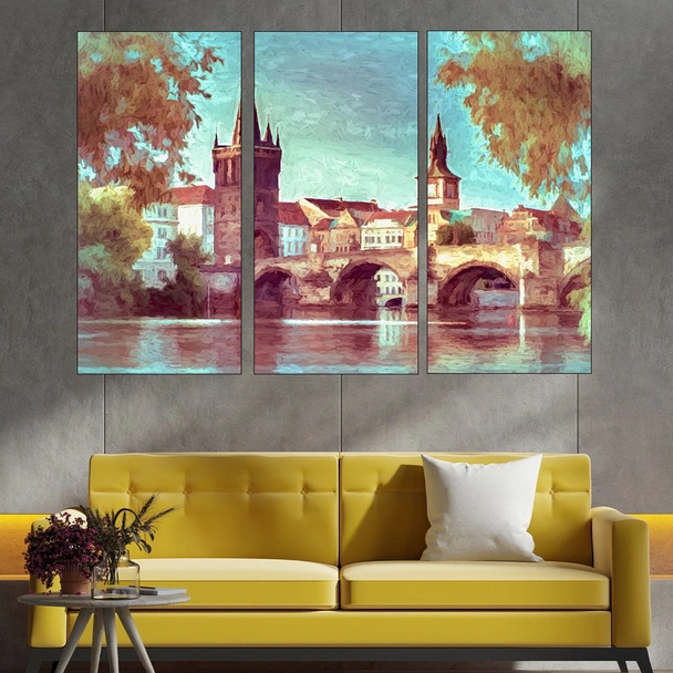 Картина на мост в Прага - картина пано за стена - Image 2