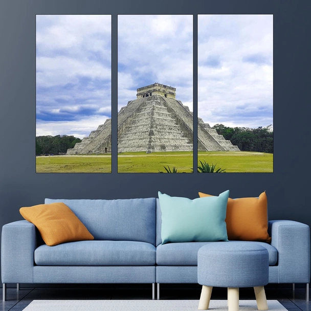 Пирамидата "Канкун" в Мексико - картина пано за стена - Image 2
