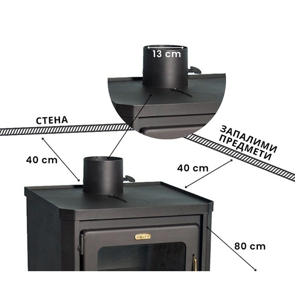 Камина с фурна 49x46x93 см FM PRITY - Image 4