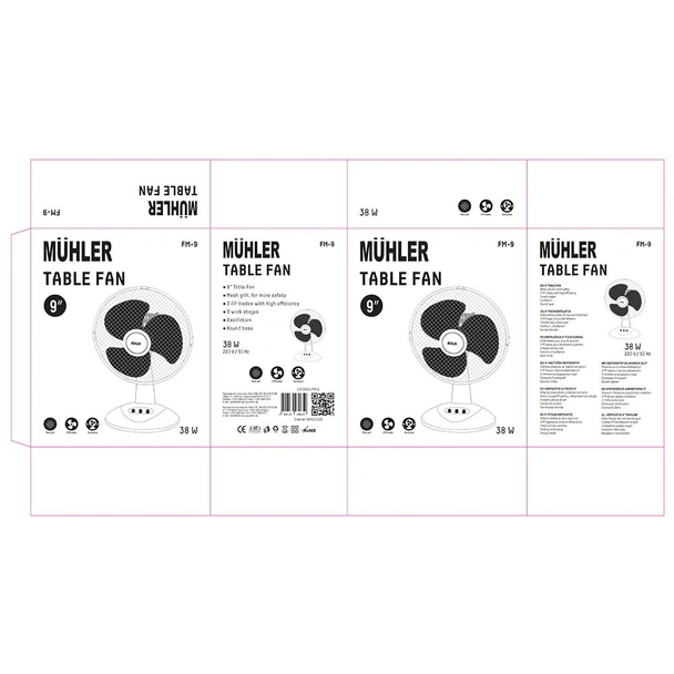 Настолен вентилатор 9" 20 W FM-9 MUHLER - Image 2