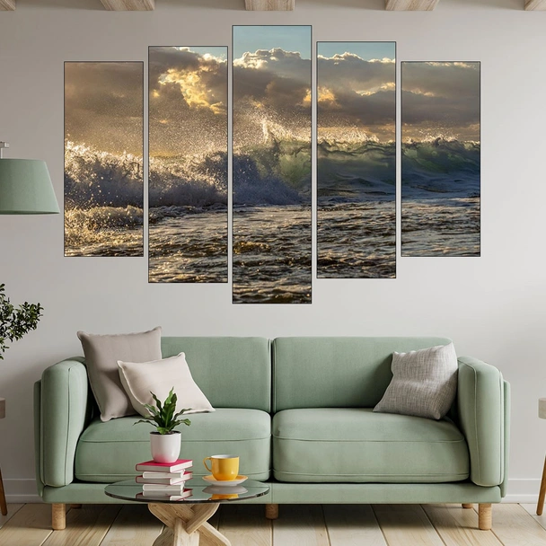 Океански вълни и небе - картина пано за стена - Image 3