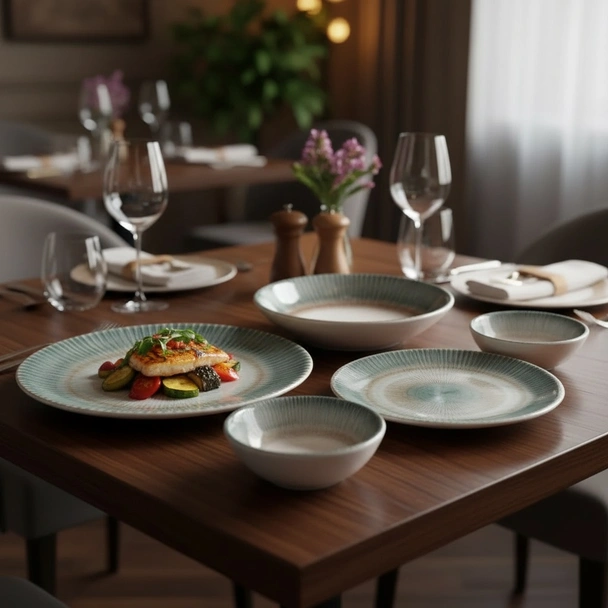 Порцеланов сервиз за хранене 24 части Морски пейзаж TOPRAKSAN - Image 9