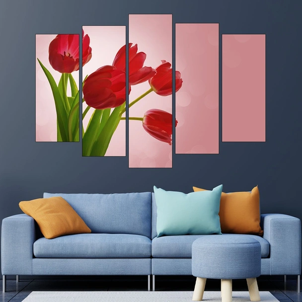 Букет от червени лалета - картина пано за стена - Image 3