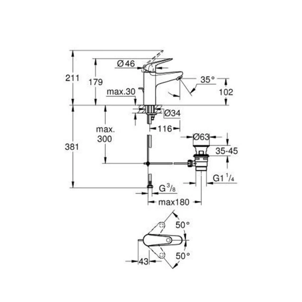 Смесител за баня 1/2'' Euroeco M-размер GROHE - Image 4