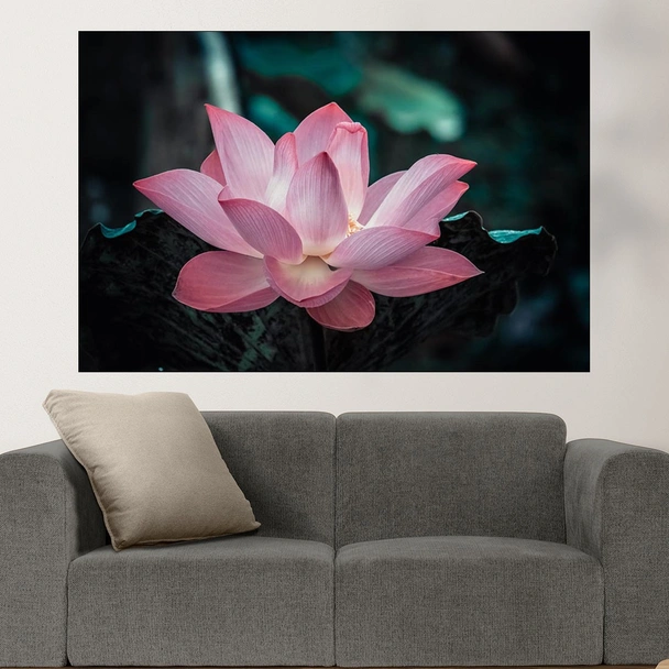Розов лотус в езеро - картина пано за стена
