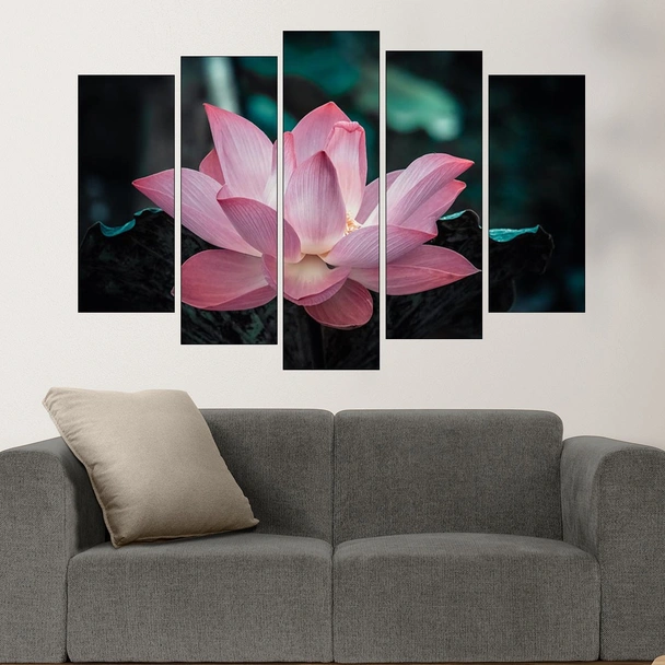Розов лотус в езеро - картина пано за стена - Image 3