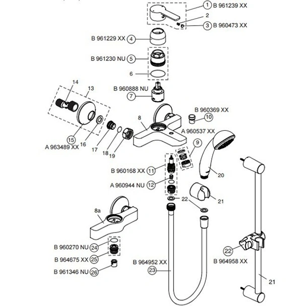 Стенен смесител за вана и душ Calista VIDIMA - Image 3