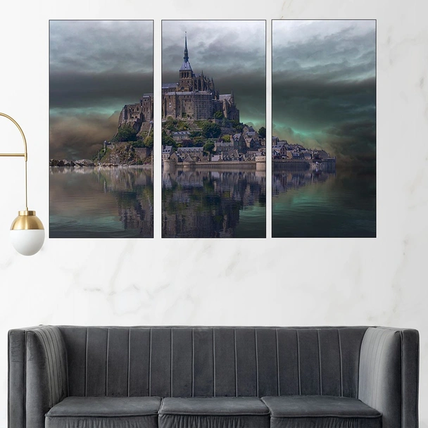 Замък върху малък остров - картина пано за стена - Image 2