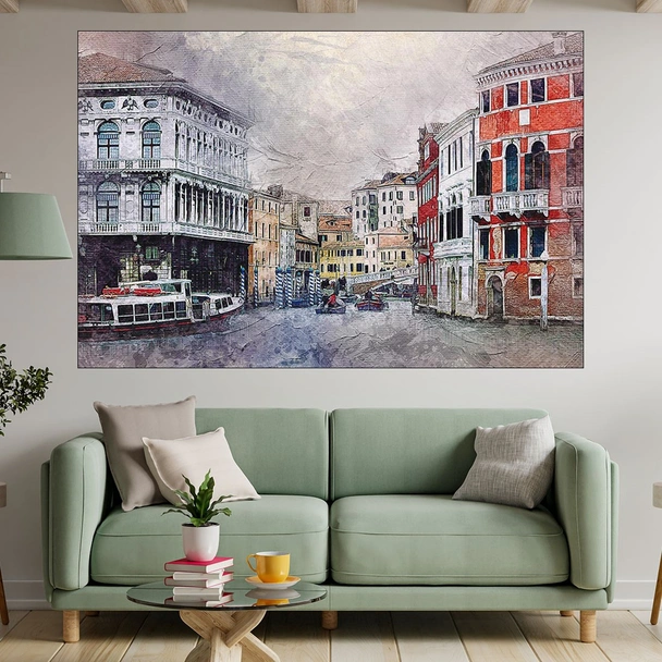 Акварел на Венеция - картина пано за стена
