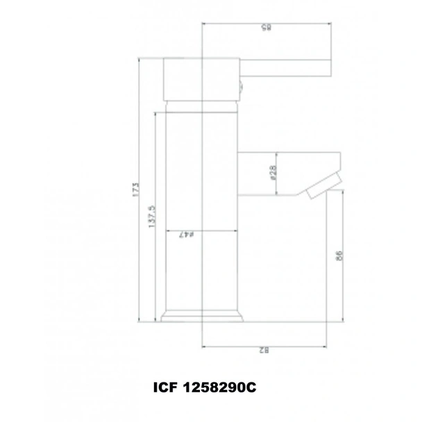 Смесител за умивалник "Хотелска серия "  Inter Ceramic - Image 2
