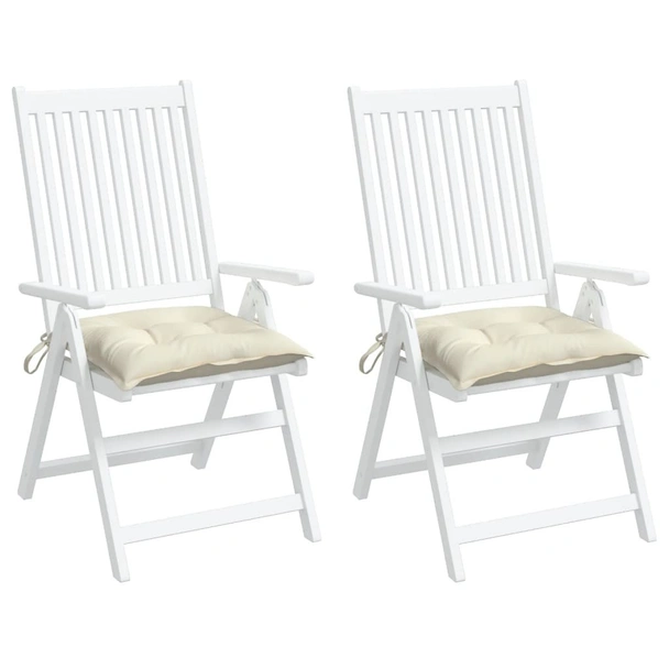 Възглавници за столове 2 бр кремавобели 50x50x7 см Оксфорд плат - VL361513 - Image 4