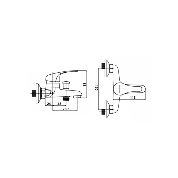 Стенен смесител за вана/душ Crystal - FORMA VITA - Image 2