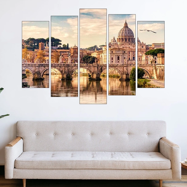 Мост и катедрала във Ватикана - картина пано за стена - Image 3