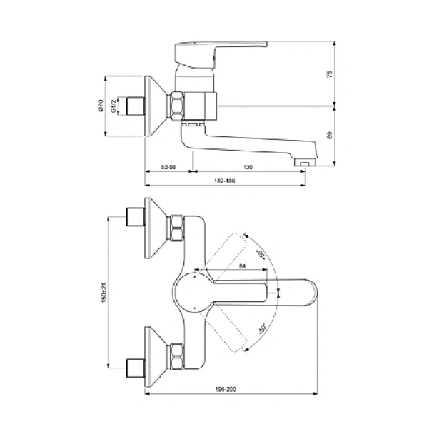 Стенен смесител за баня Calista - VIDIMA - Image 2