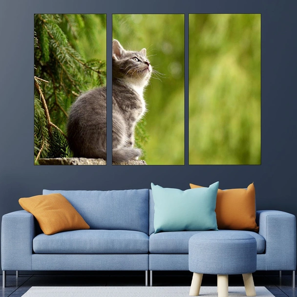 Портрет на коте в гората - картина пано за стена - Image 2
