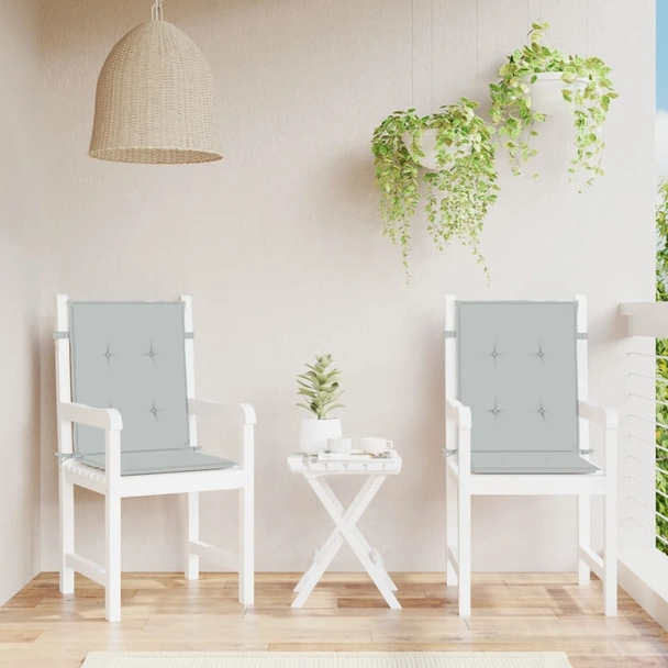 Възглавници за столове 2 бр меланж светлосиви 100x50x4 см плат - VL4002445 - Image 4