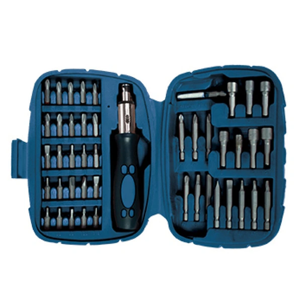 Отвертка-тресчотка с накрайници CR-V, к-кт 45 части - Basic