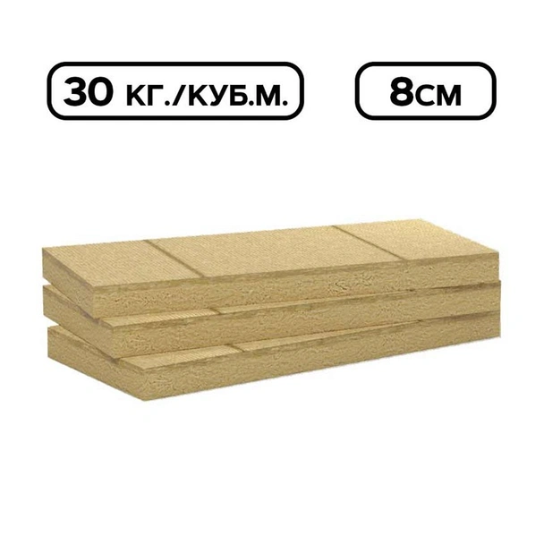 Каменна вата 8 см 1200×600мм Multirock ROCKWOOL