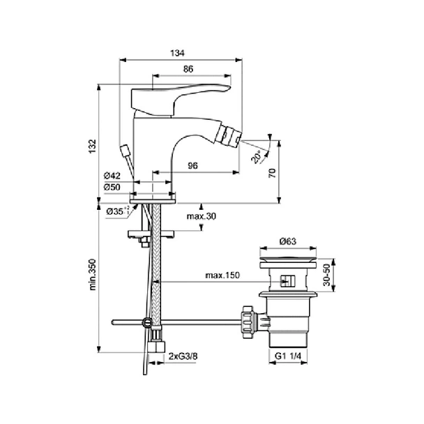 Стоящ смесител за биде SevaS Vidima - Image 2