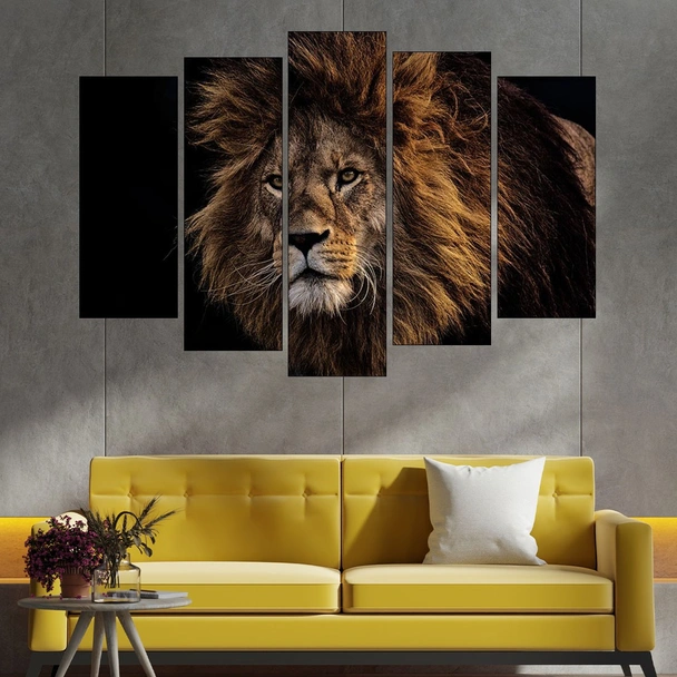 Лъв в близък план - картина пано за стена - Image 3