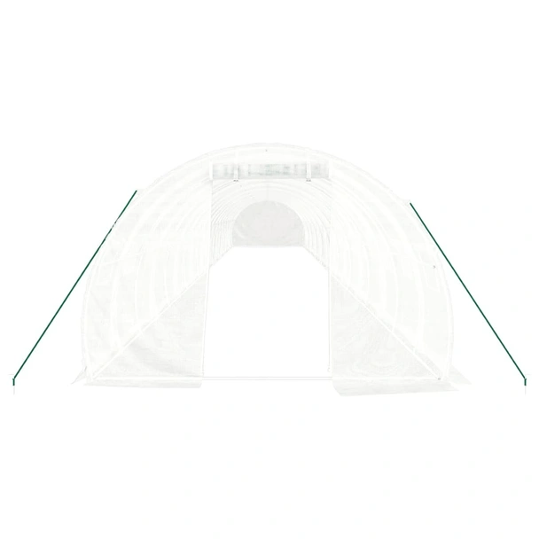 Оранжерия със стоманена рамка бяла 60 м² 20x3x2 м - Image 3