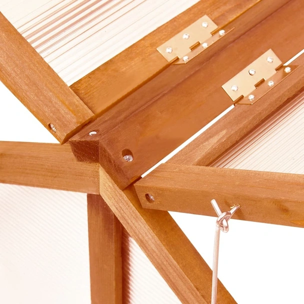 Мини оранжерия - 114x80x50 см - кафяво чамово дърво - Image 4