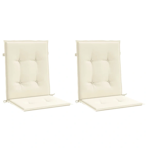 Възглавници за столове 2 бр кремави 100x50x3 см - плат - VL47552 - Image 3
