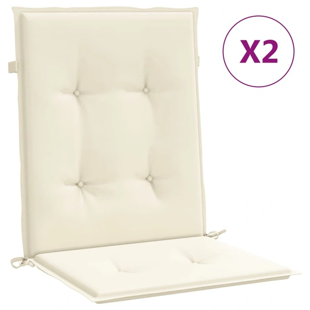 Възглавници за столове 2 бр кремави 100x50x3 см - плат - VL47552 - Image 2