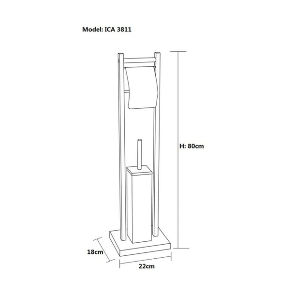 Комплект четка и поставка за тоалетна хартия бял ICA 3811MW INTER CERAMIC - Image 3