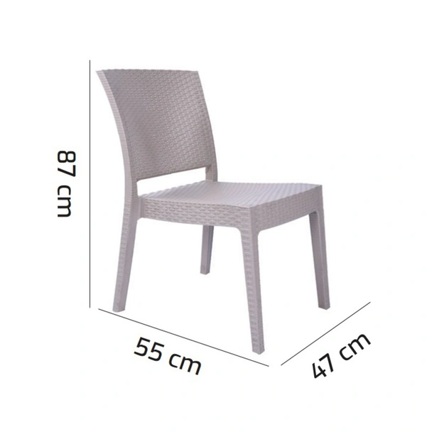 Градински стол без подлакътници капучино Zeugma Rattan MEVSIM - Image 2