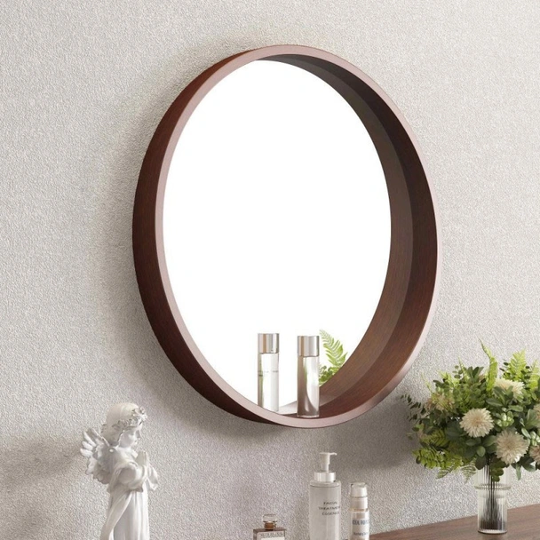 Oгледало за баня ∅60 см - WOODEN INTER CERAMIC - Image 2
