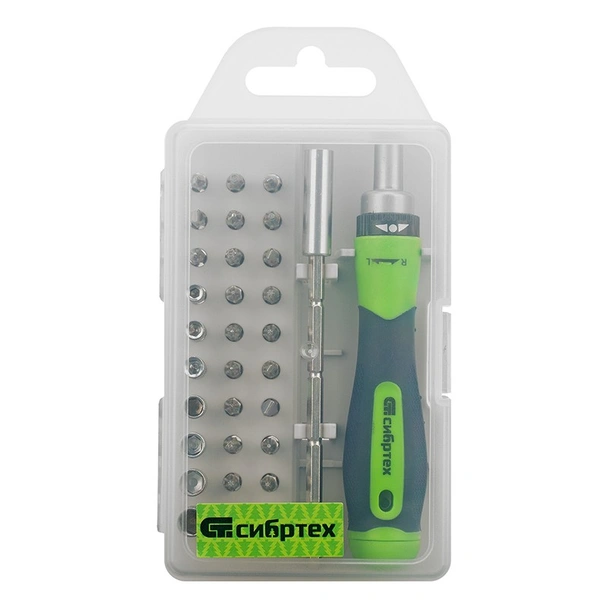 Реверсивна отвертка за фина механика с битове и вложки 32 части СИБРТЕХ - Image 11