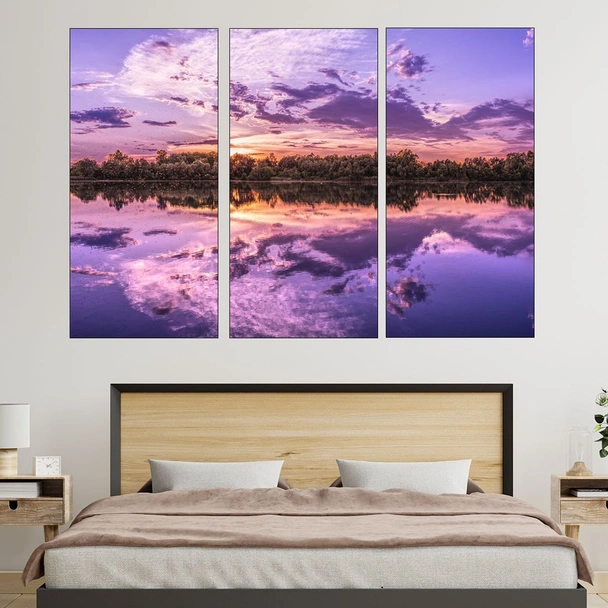 Езеро с лилави води - картина пано за стена - Image 2