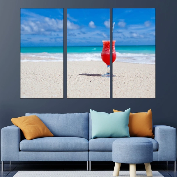 Коктейл на карибски плаж - картина пано за стена - Image 2