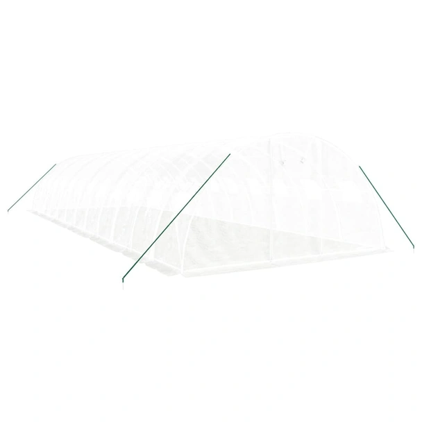 Оранжерия със стоманена рамка бяла 48 м² 12x4x2 м - Image 2