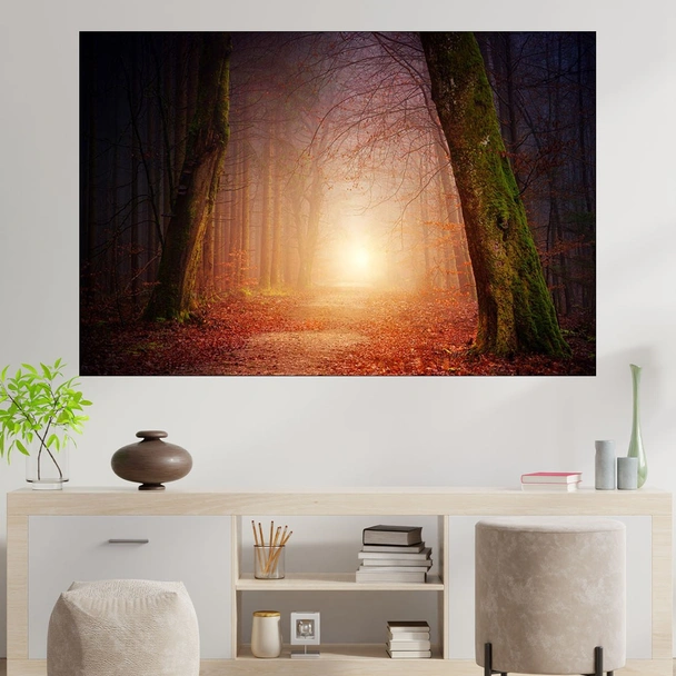 Есенна пътека в мъглата - картина пано за стена